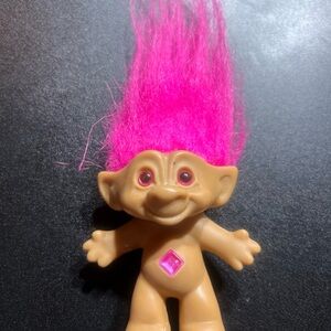 Russ Troll Doll with Vibrant Pink Hair and Gem